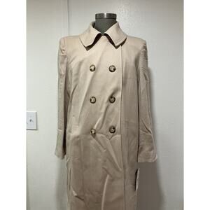 Alorna Long Wool Vintage Trench Coat Double Breast Lined USA Women Sz 18 NWT
